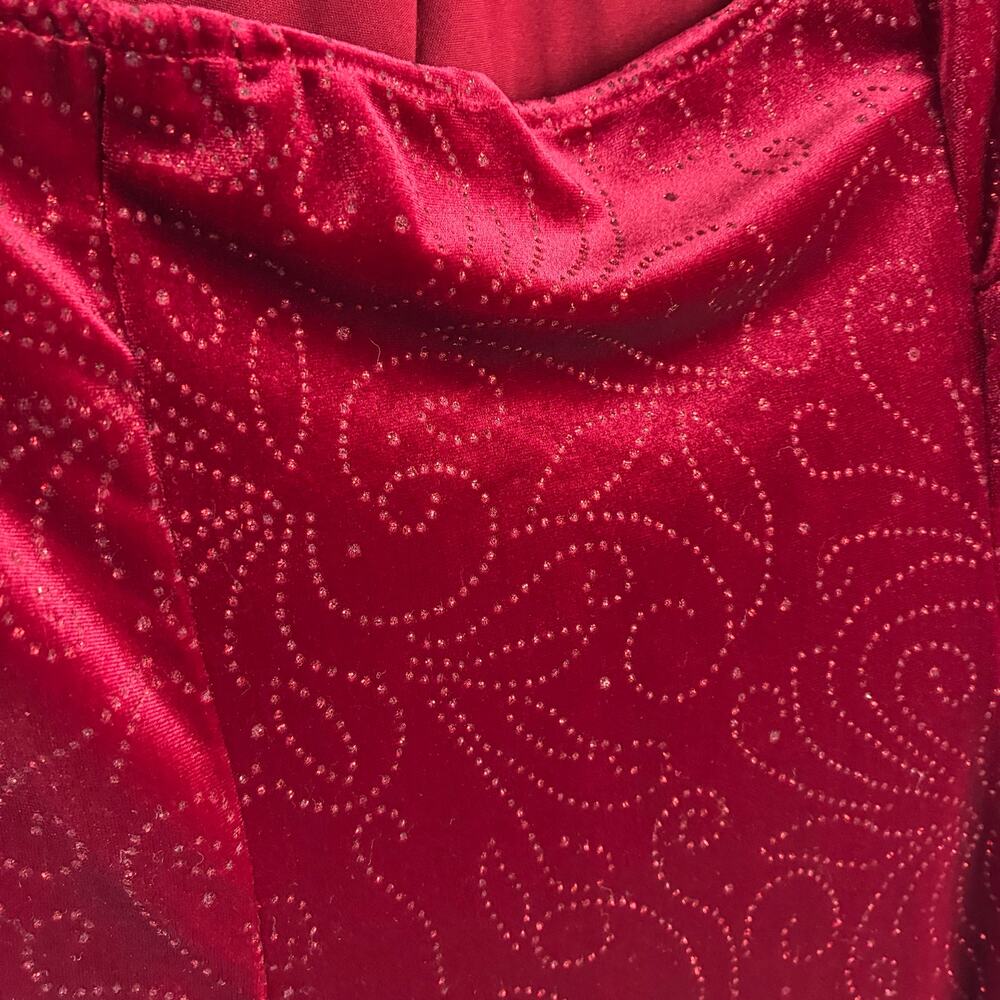 Vtg City Triangles Red Velvet Sparkle Halter Hi Low Dress Prom Gothic Ruffle Mob - Picture 10 of 11